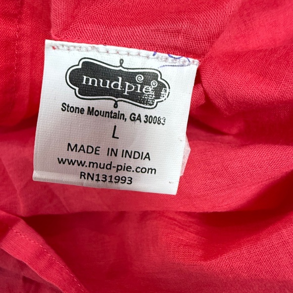 Mud Pie Women's James Sleeveless Shift Dress Pink Embroidered Boho Beach Sz L - Picture 12 of 13